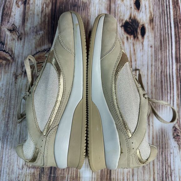 Skechers VITA WEDGE Womens Size 7.5 Gold Sneakers Athletic Casual Shoes 48770 - Picture 6 of 10